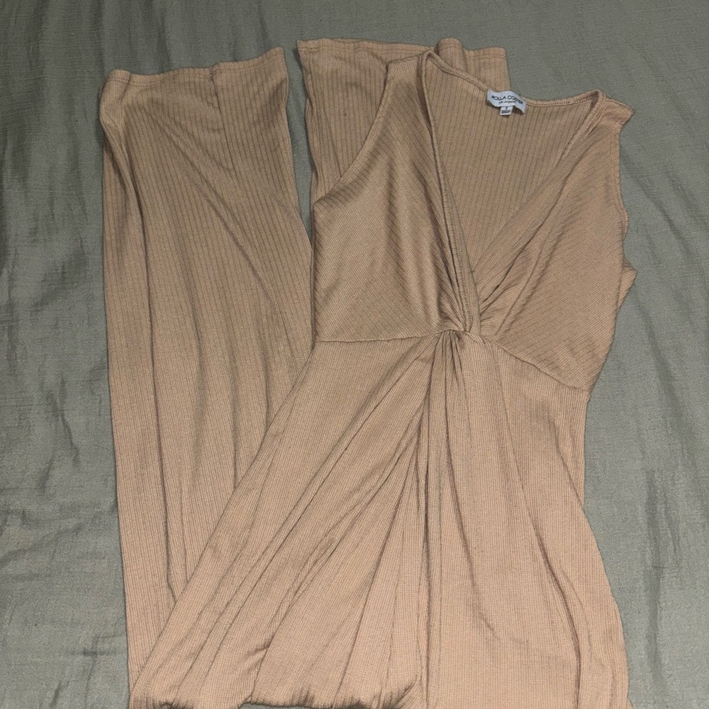 Rolla Coster Beige Ribbed Jumpsuit
